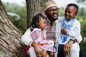 African family in traditional clothes