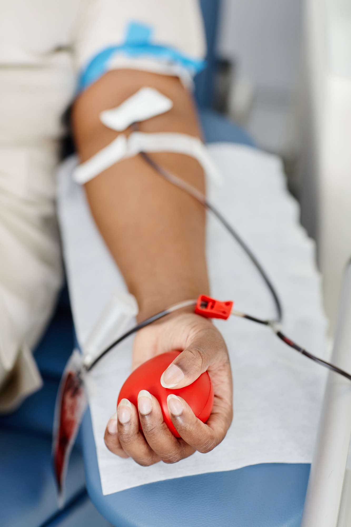 Close Up Woman Donating Blood